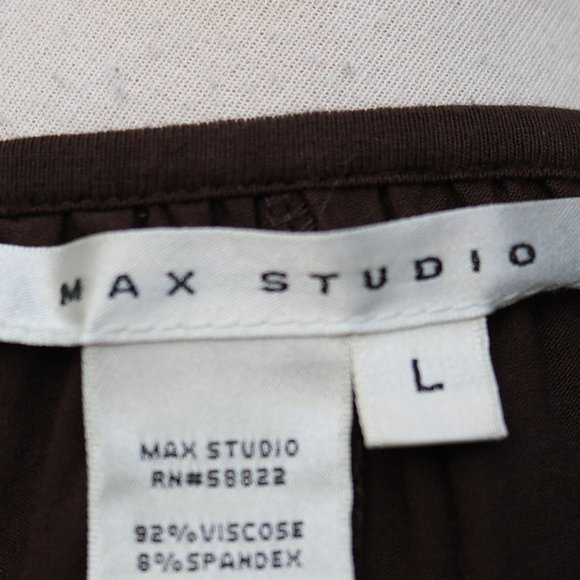 Max Studio Brown Puff Sleeve Midi Sundress - Picture 7 of 8